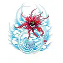 Bloodmoon with red Spider lily tattoo design idea