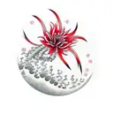 Bloodmoon with red Spider lily tattoo design idea