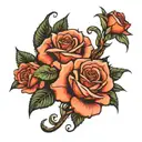 Roses with worm   tattoo design idea