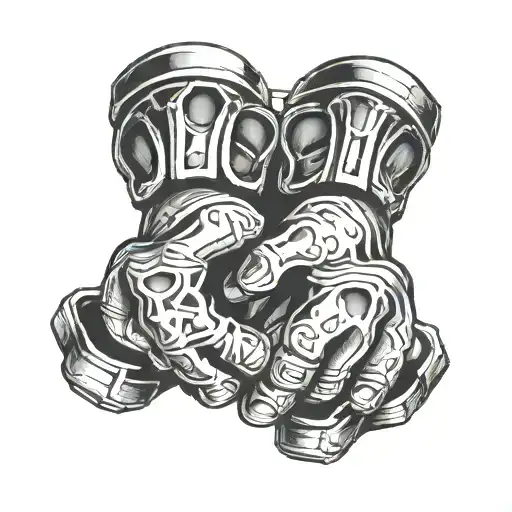 Brass knuckle tattoo design idea