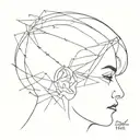 Head with  broken halo  tattoo design idea