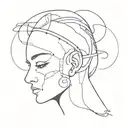 Head with  broken halo  tattoo design idea