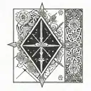 four of swords tarot card  tattoo design idea