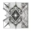 four of swords tarot card  tattoo design idea