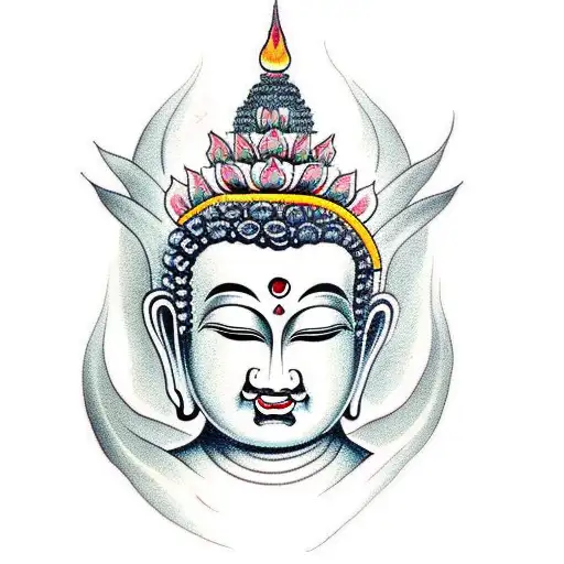 Buddha and a devil tattoo design idea