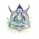 Buddha and a devil tattoo design idea