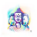 Buddha and a devil tattoo design idea