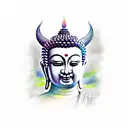 Buddha and a devil tattoo design idea