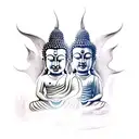 Buddha and a devil tattoo design idea