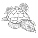 sea turtle skulls roses tattoo design idea