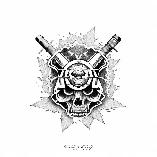 guns n roses rock group tattoo design idea