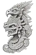 traditional Aztec god quetzalcoatl tattoo design idea