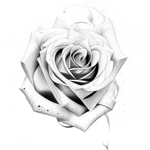 rose drawing tattoo design idea
