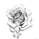 rose drawing tattoo design idea