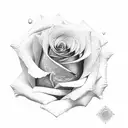 rose drawing tattoo design idea