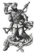 sikh warrior usmc tattoo design idea