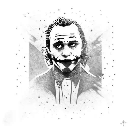 joker that looks like a mayor heath ledger tattoo design idea