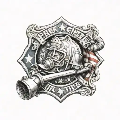 half firefighter half United States marine tattoo design idea