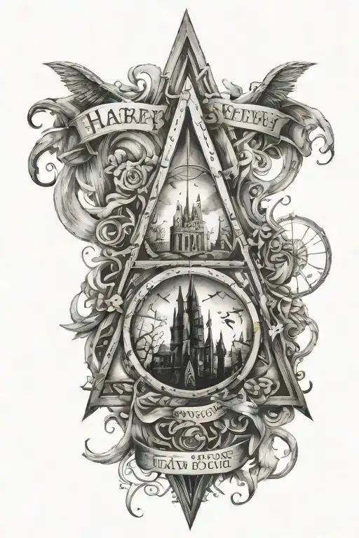 harry potter deathly hallows tattoo design idea