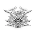 siren with trident tattoo design idea