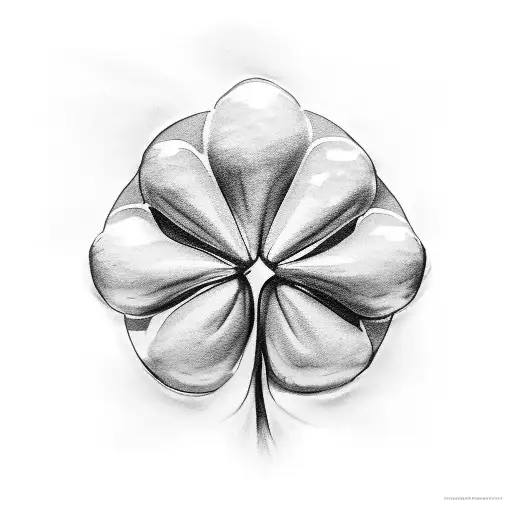 a five leaf clover  tattoo design idea