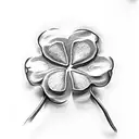 a five leaf clover  tattoo design idea