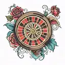 roulette wheel rolling tattoo design idea