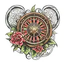 roulette wheel rolling tattoo design idea