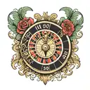 roulette wheel rolling tattoo design idea