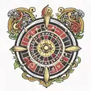 roulette wheel rolling tattoo design idea