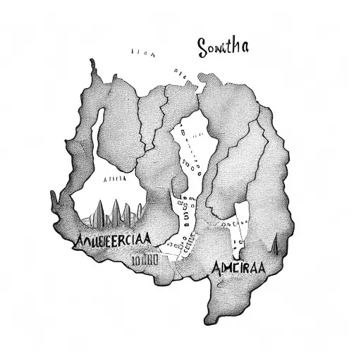 south america map tattoo design idea