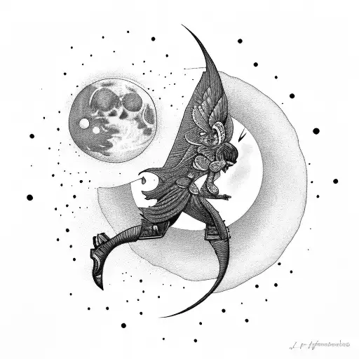 Rises the Moon by Liana Flores tattoo design idea