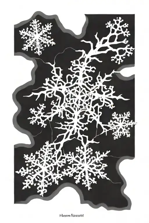 neuron connections with a snowflake tattoo design idea