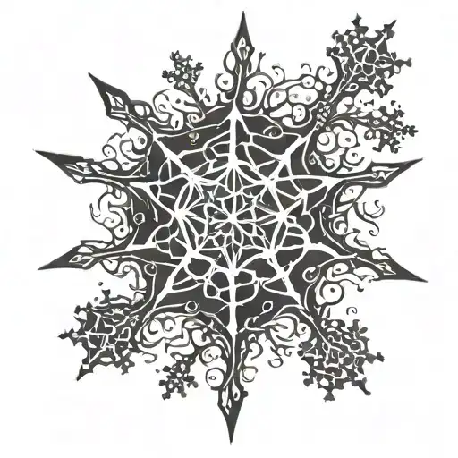 neuron connections with a snowflake tattoo design idea