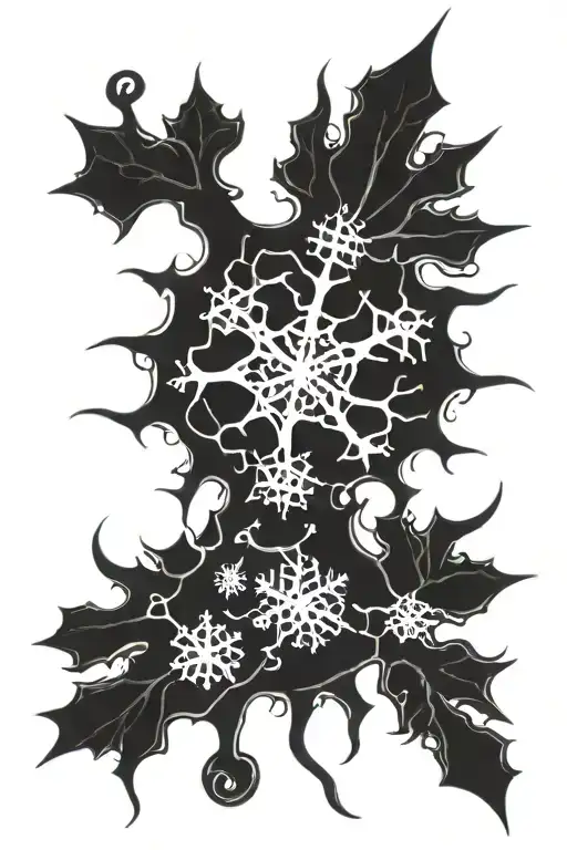 neuron with a snowflake intertwined tattoo design idea