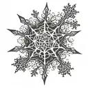 neuron connections with a snowflake tattoo design idea