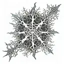 neuron connections with a snowflake tattoo design idea