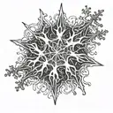 neuron connections with a snowflake tattoo design idea