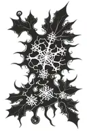 neuron with a snowflake intertwined tattoo design idea