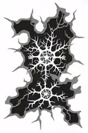 neuron with a snowflake intertwined tattoo design idea