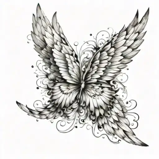 wings in graphics tattoo design idea
