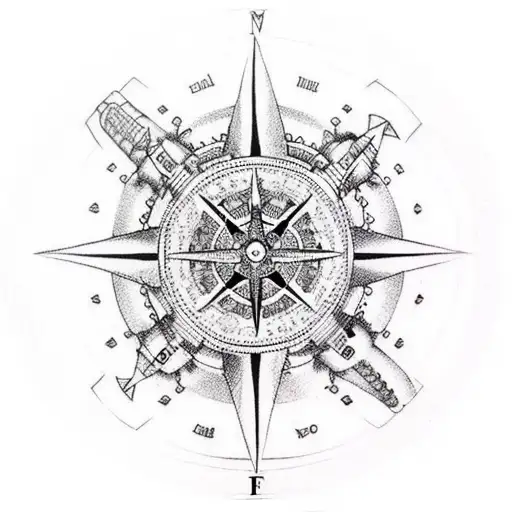 Mandala and nautical compass tattoo - Tattoogrid.net