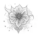 A blackwork sleeve showcasing a mystical scene with spider lilies and roses growing from a flowing water source tattoo design idea