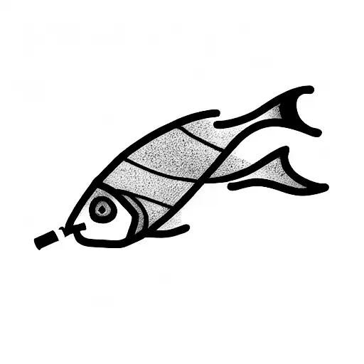 a fish smoking a cigarette  tattoo design idea