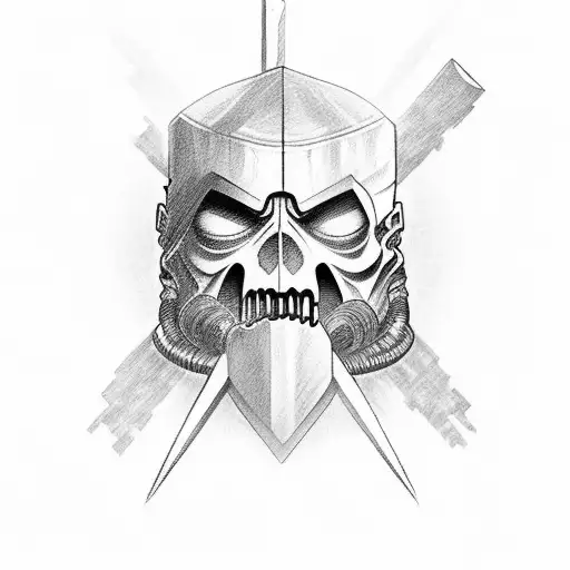 Mars god of war with quote inside : si vis pacem para bellum tattoo design idea
