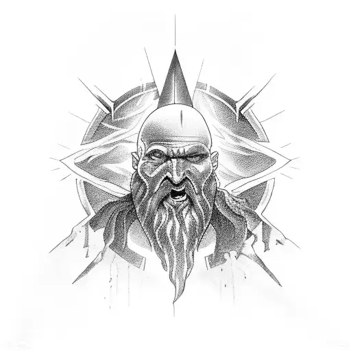 Mars god of war with quote inside : si vis pacem para bellum tattoo design idea