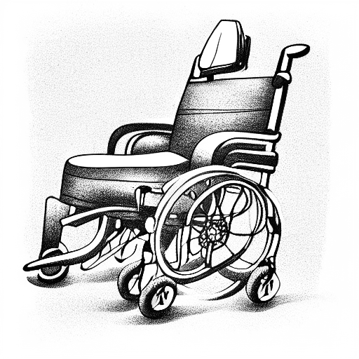 Disabled man breaking barriers in wheelchair  tattoo design idea