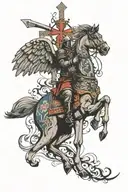 polish winged hussar Irish Catholic cross  tattoo design idea