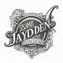 name jayden written vertically mens forearm tattoo design idea