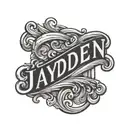name jayden written vertically mens forearm tattoo design idea